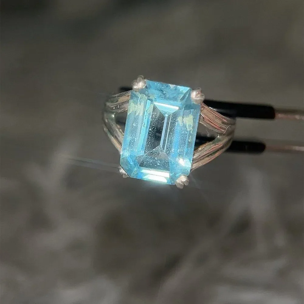 Lovely‎ Exquisite Sterling Large Topaz Ring